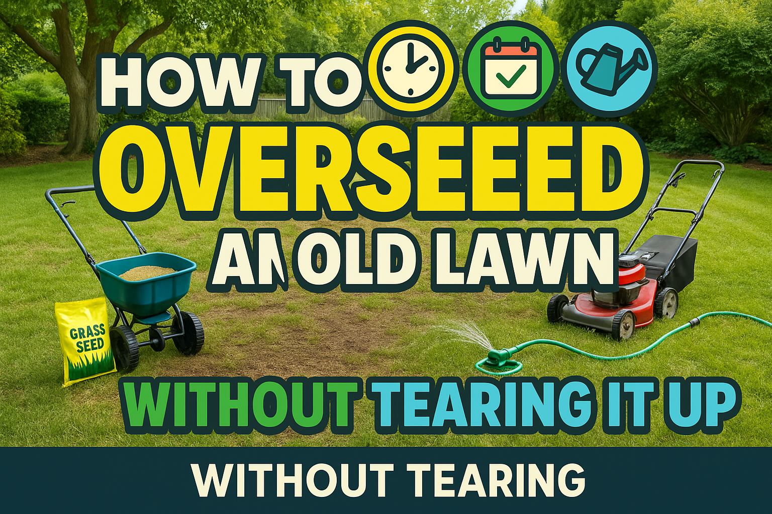 How to Overseed an Old Lawn Without Tearing It Up - lawn care blog header image