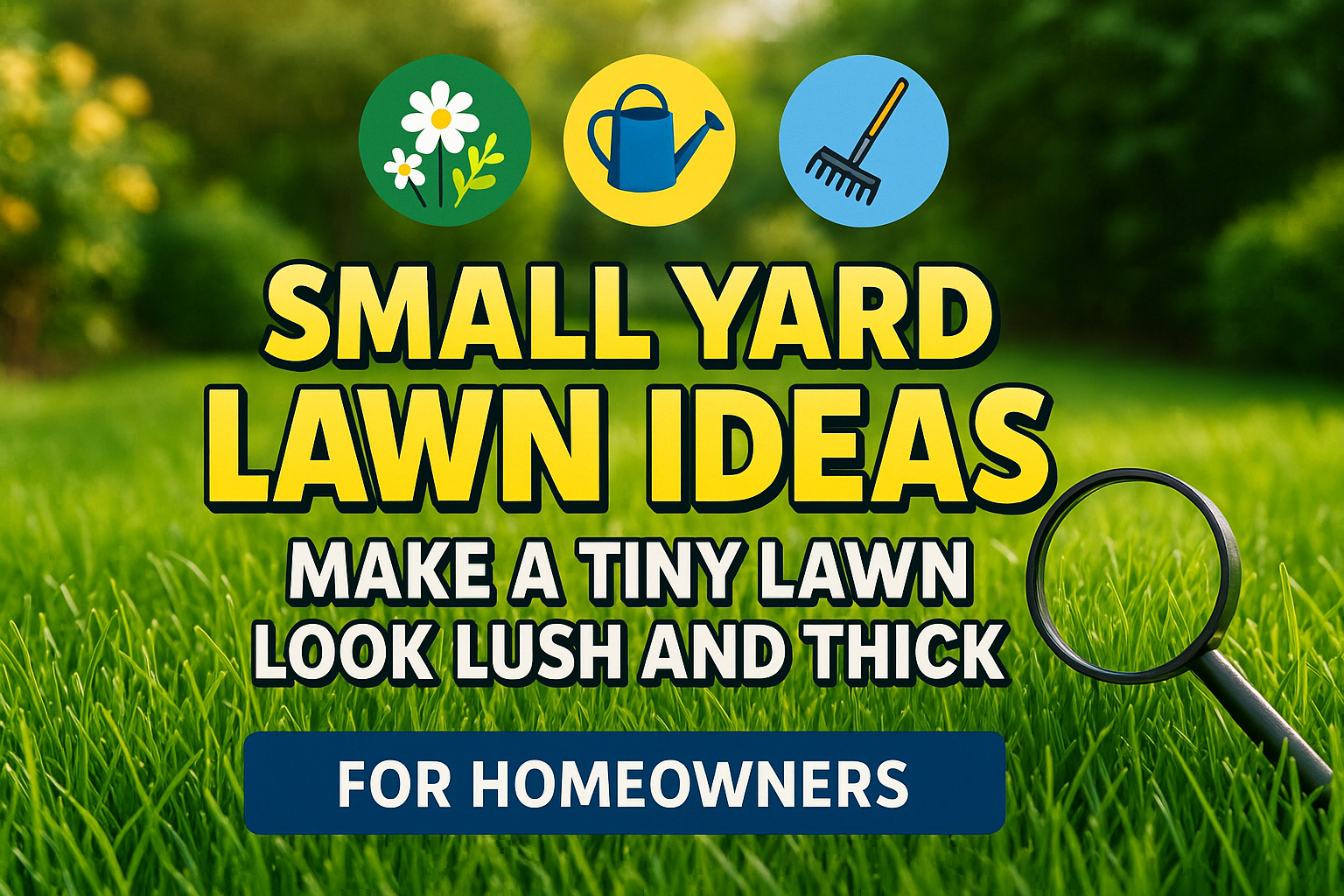 Small Yard Lawn Ideas: Make a Tiny Lawn Look Lush and Thick - lawn care blog header image