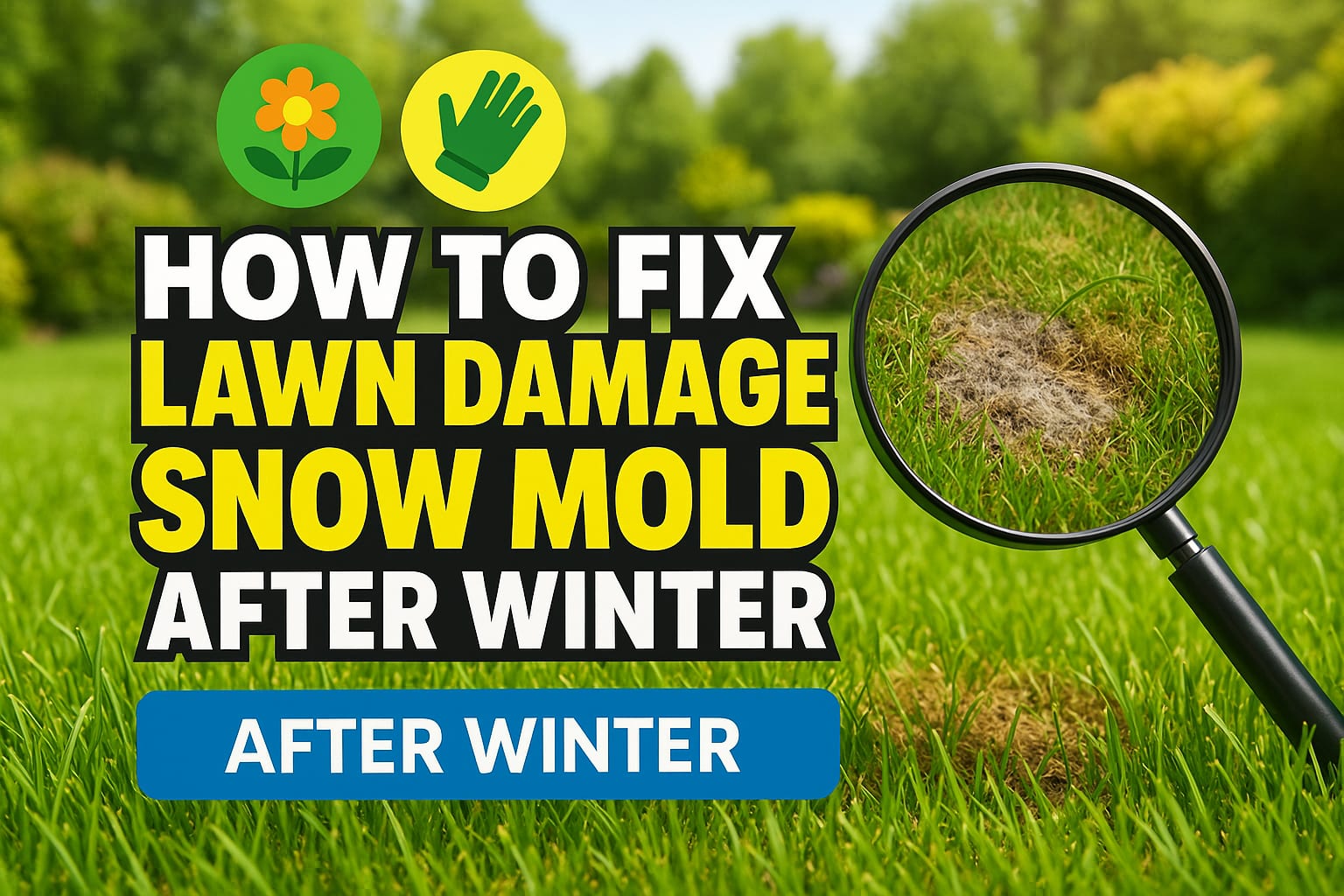 How to Fix Lawn Damage From Snow Mold After Winter - lawn care blog header image