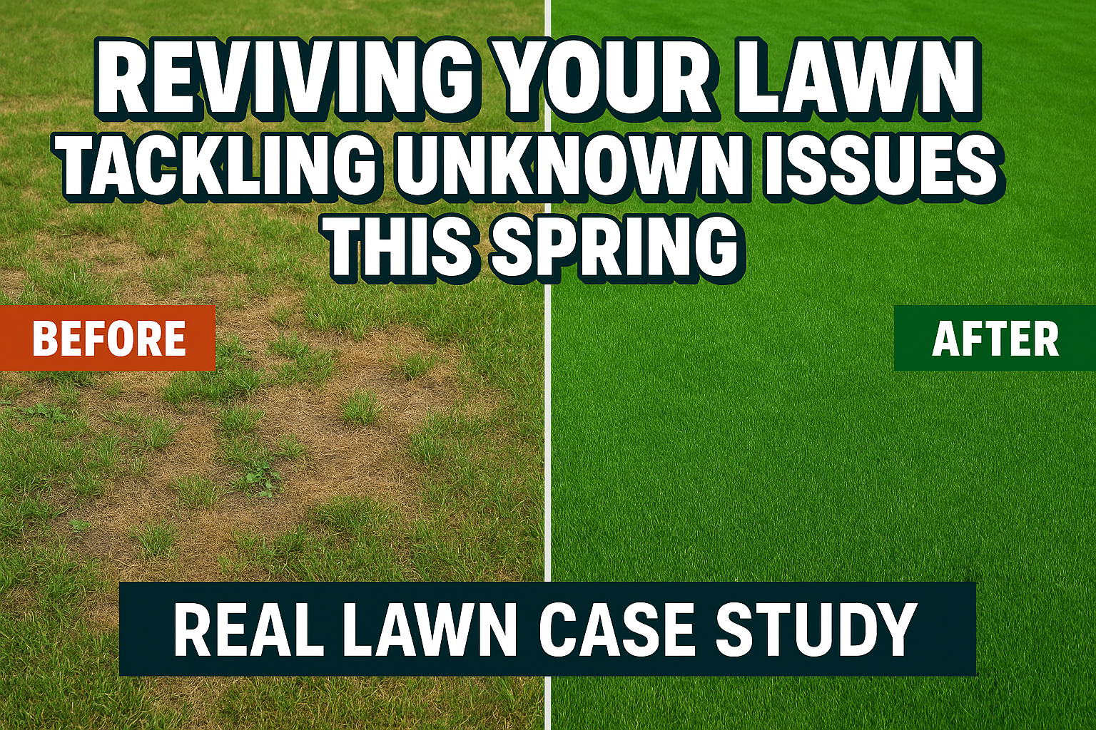 Reviving Your Lawn: Tackling Unknown Issues This Spring - before and after lawn case study