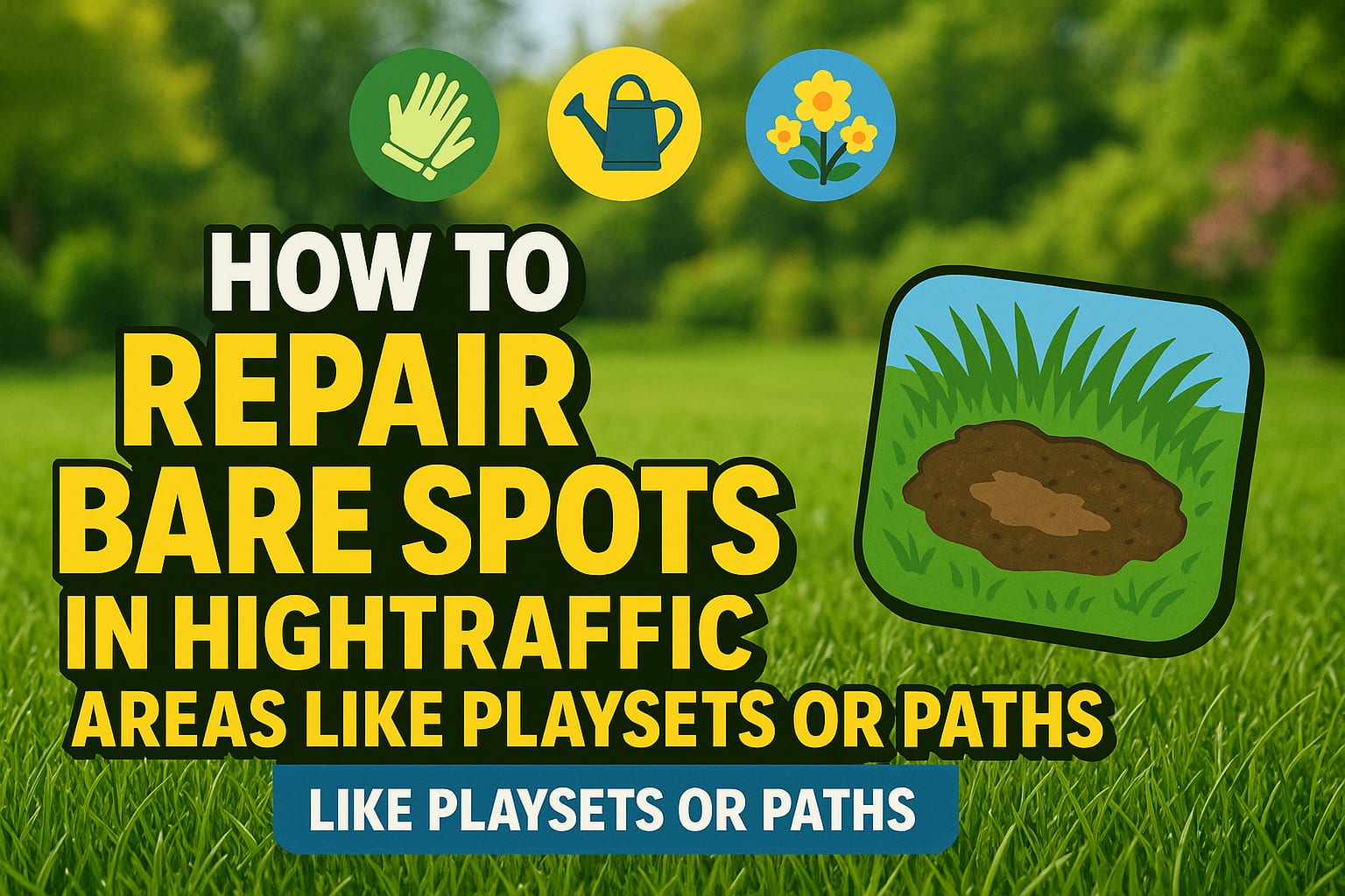 How to Repair Bare Spots in High-Traffic Areas Like Playsets or Paths - lawn care blog header image