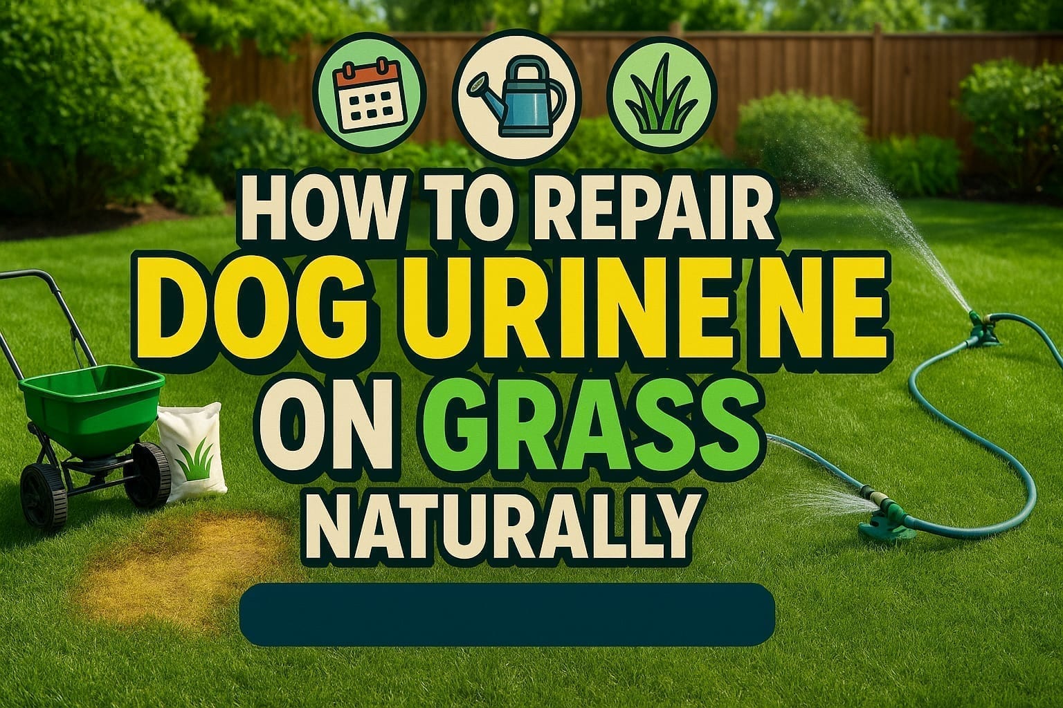 How to Repair Dog Urine Spots on Grass Naturally - lawn care blog header image