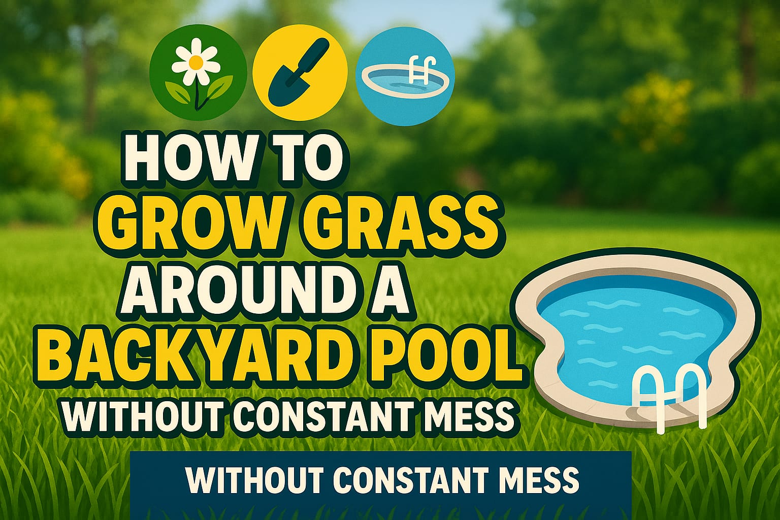 How to Grow Grass Around a Backyard Pool Without Constant Mess - lawn care blog header image