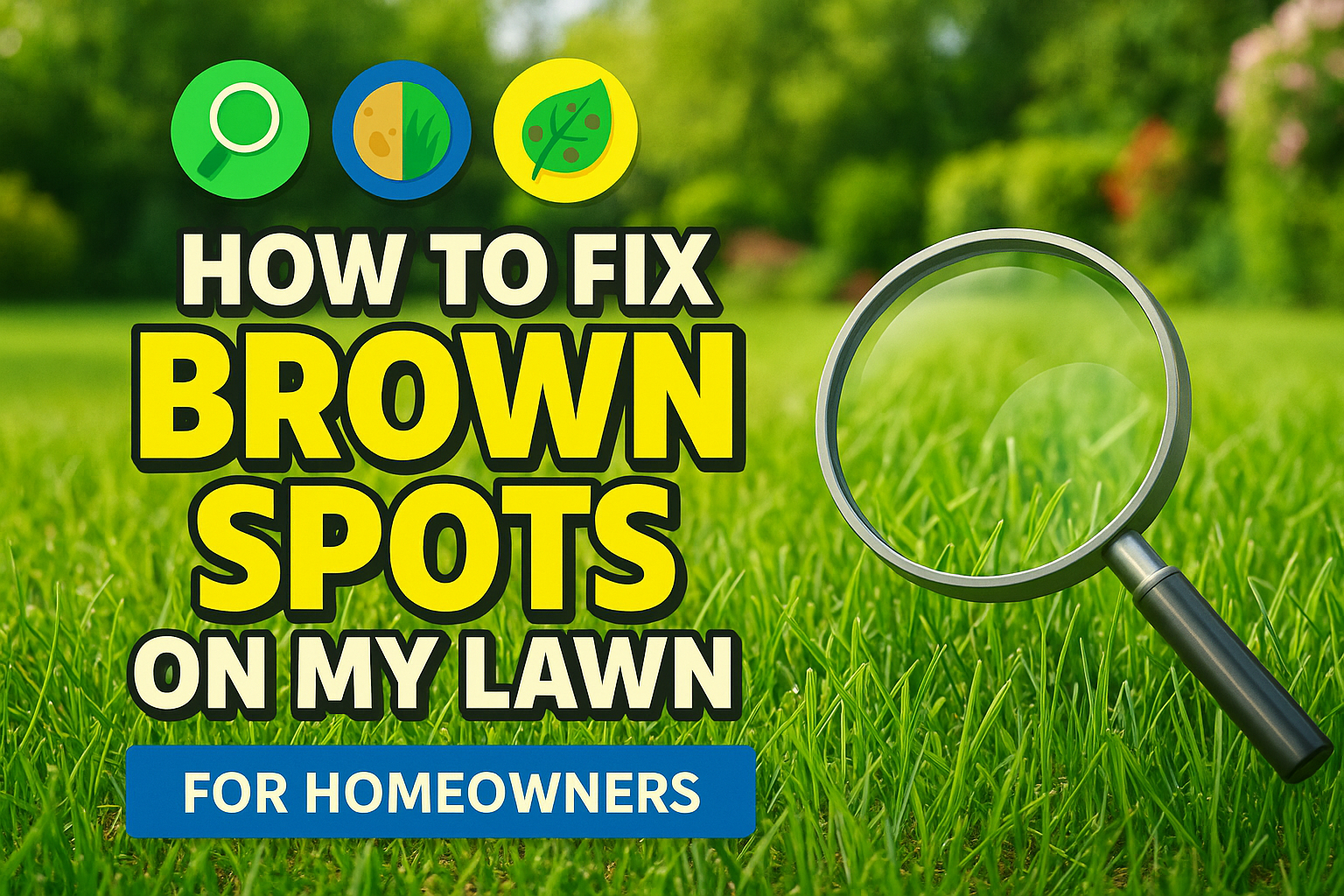 How To Fix Brown Spots On My Lawn - lawn care blog header image