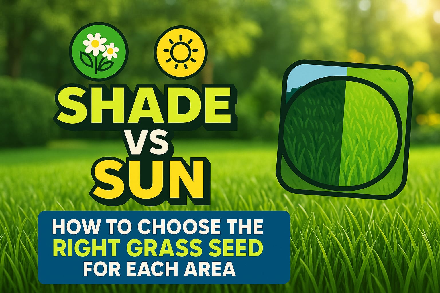 Shade vs Sun: How to Choose the Right Grass Seed for Each Area - lawn care blog header image