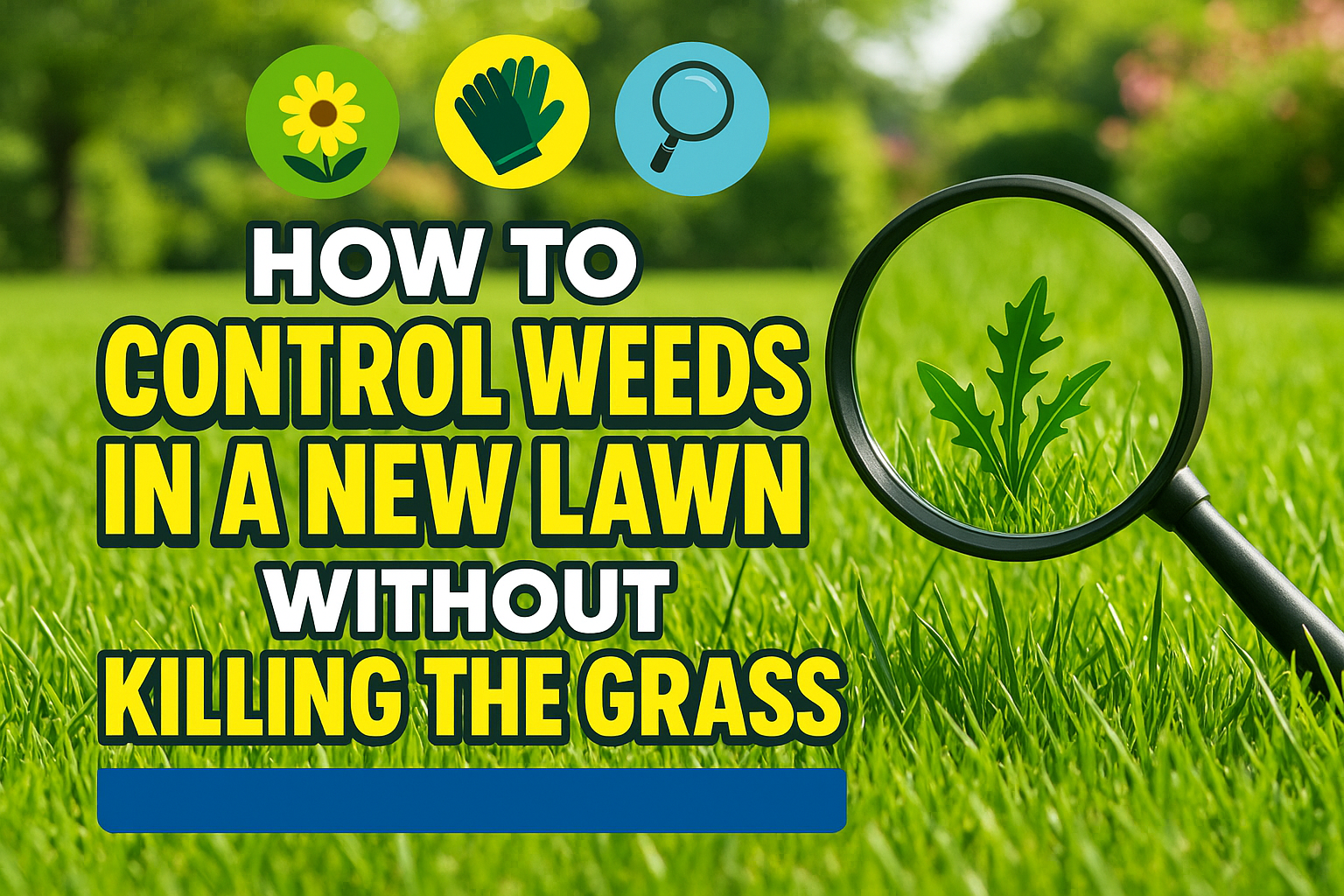 How to Control Weeds in a New Lawn Without Killing the Grass - lawn care blog header image