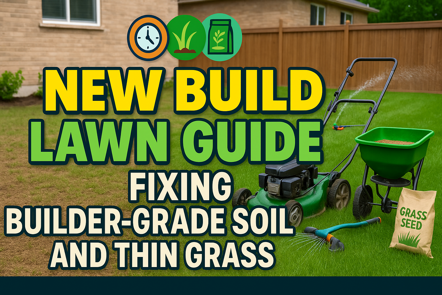 New Build Lawn Guide: Fixing Builder-Grade Soil and Thin Grass - lawn care blog header image