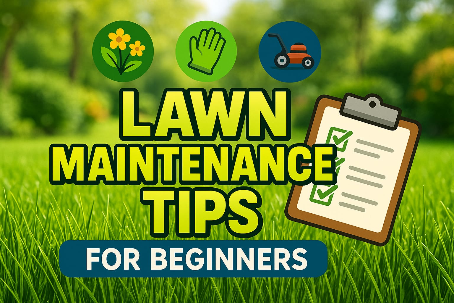 Lawn Maintenance Tips For Beginners - lawn care blog header image