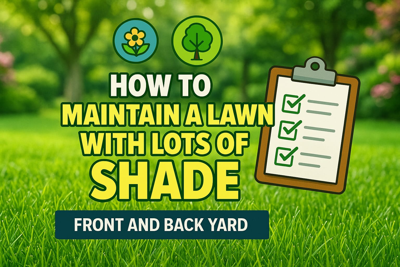 How to Maintain a Lawn With Lots of Shade (Front and Back Yard) - lawn care blog header image