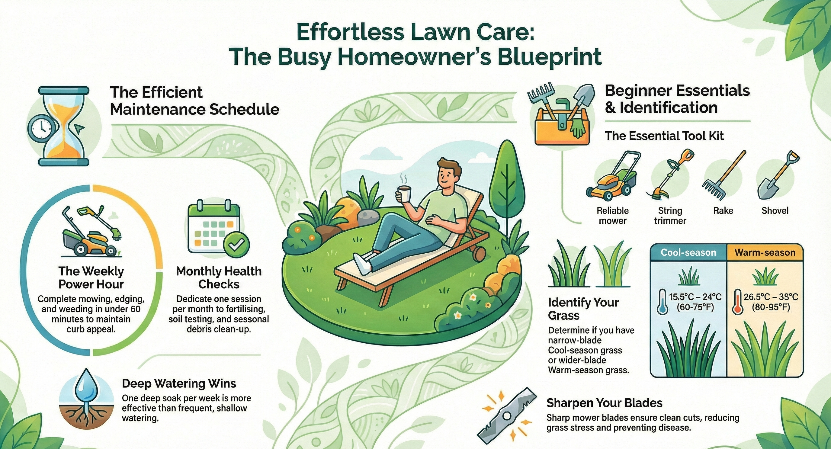 Simple lawn care tips for busy homeowners