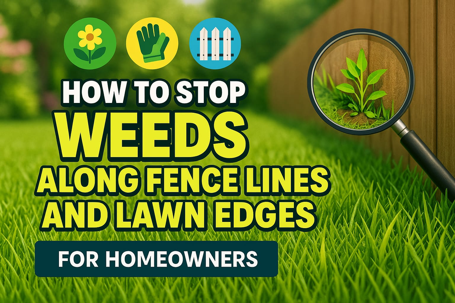How to Stop Weeds Along Fence Lines and Lawn Edges - lawn care blog header image