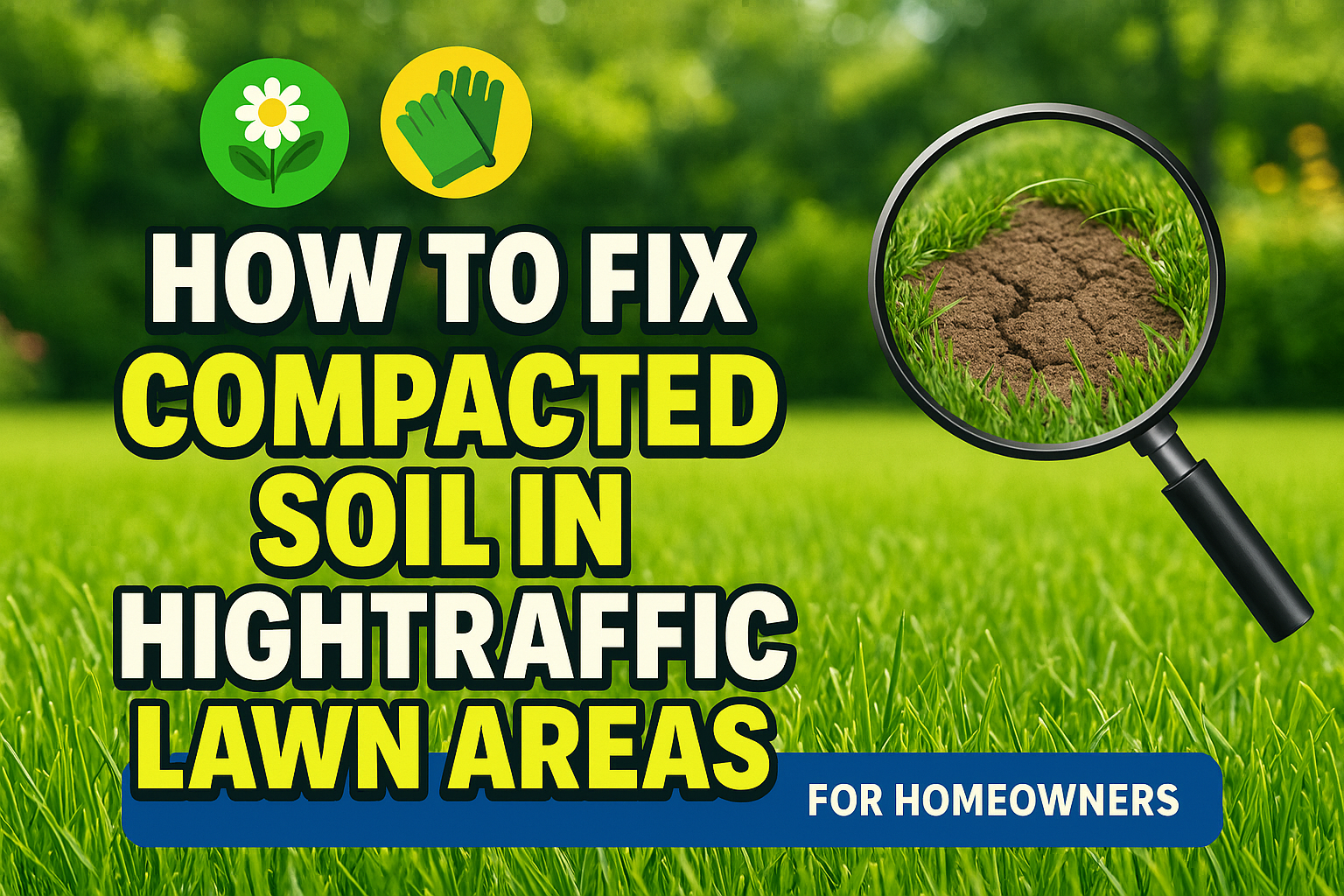 How to Fix Compacted Soil in High-Traffic Lawn Areas - lawn care blog header image