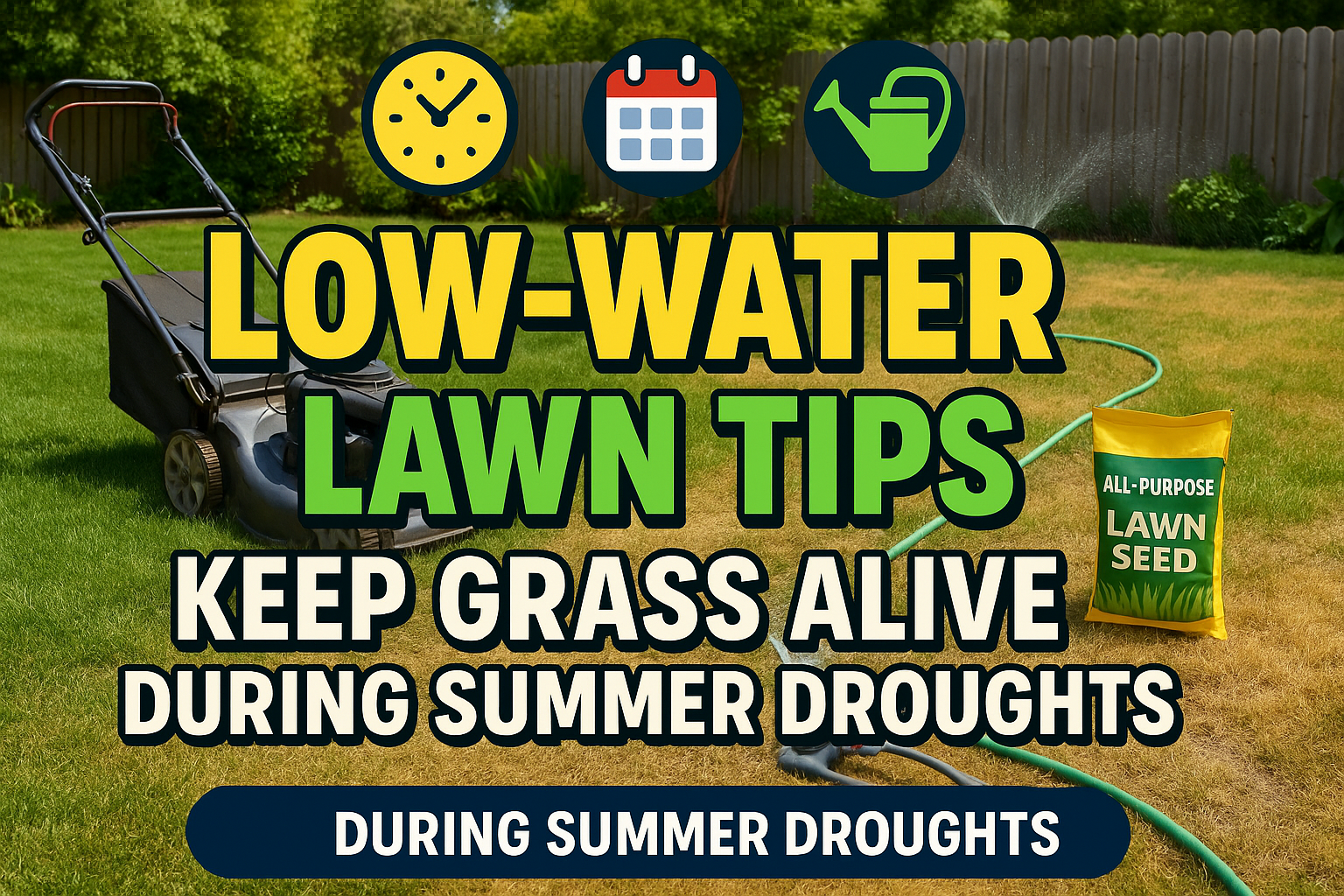 Low-Water Lawn Tips: Keep Grass Alive During Summer Droughts - lawn care blog header image