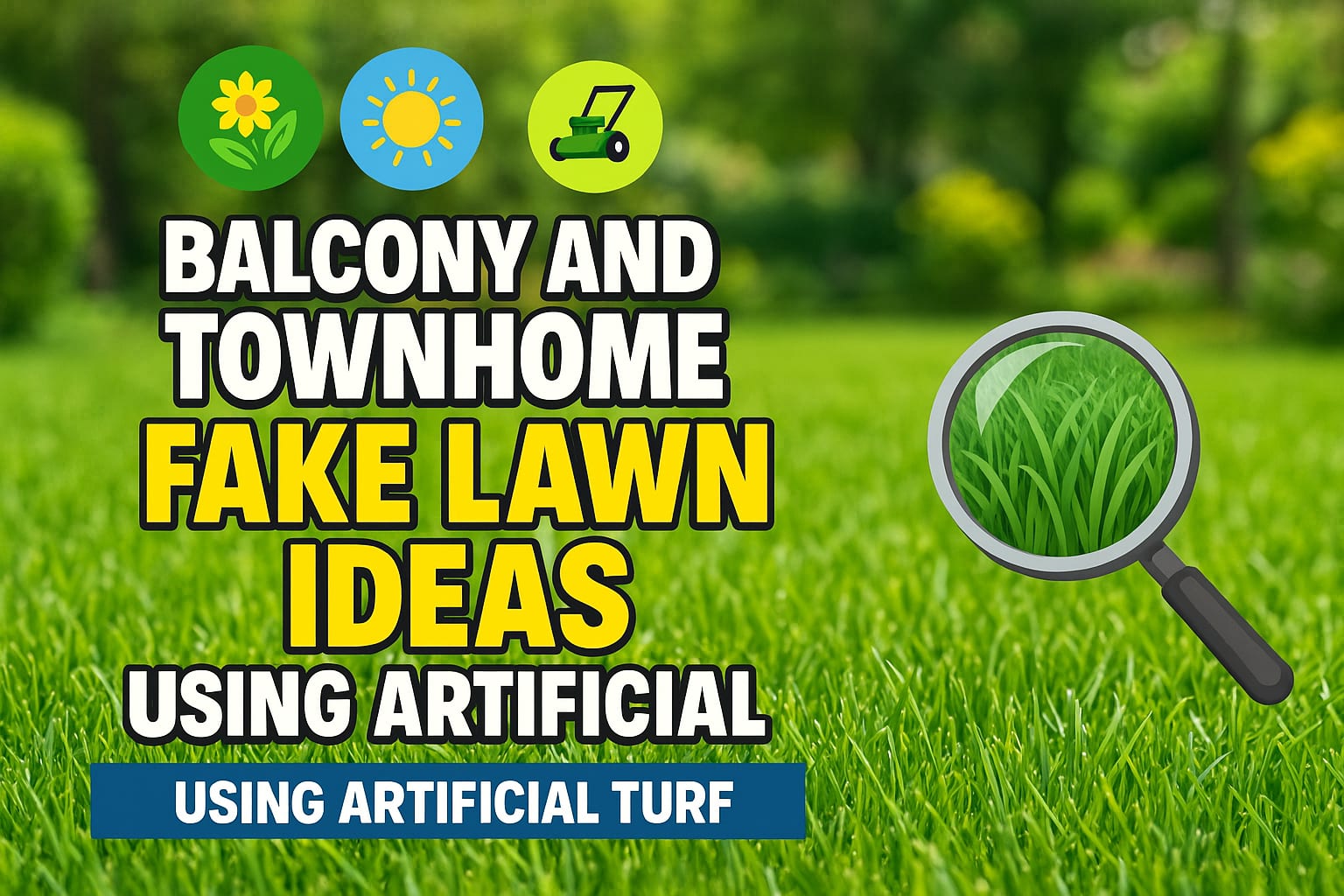 Balcony and Townhome Fake Lawn Ideas Using Artificial Turf - lawn care blog header image