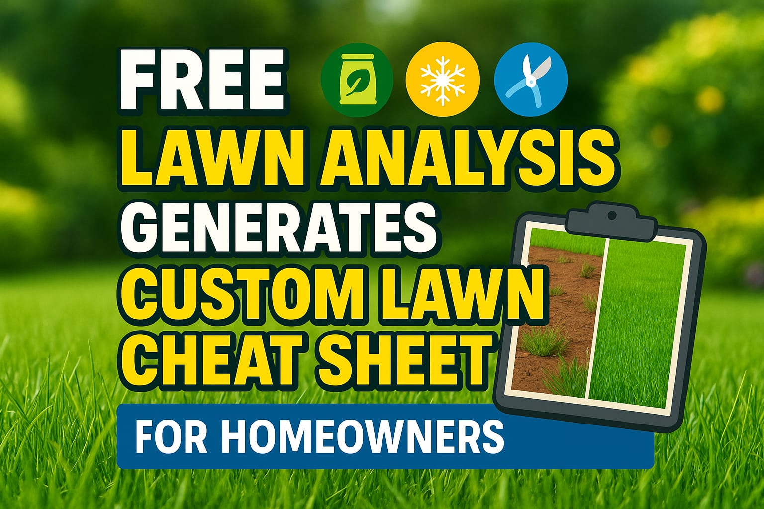 FREE Lawn Analysis - Generates Custom Lawn Cheat Sheet - lawn care blog header image