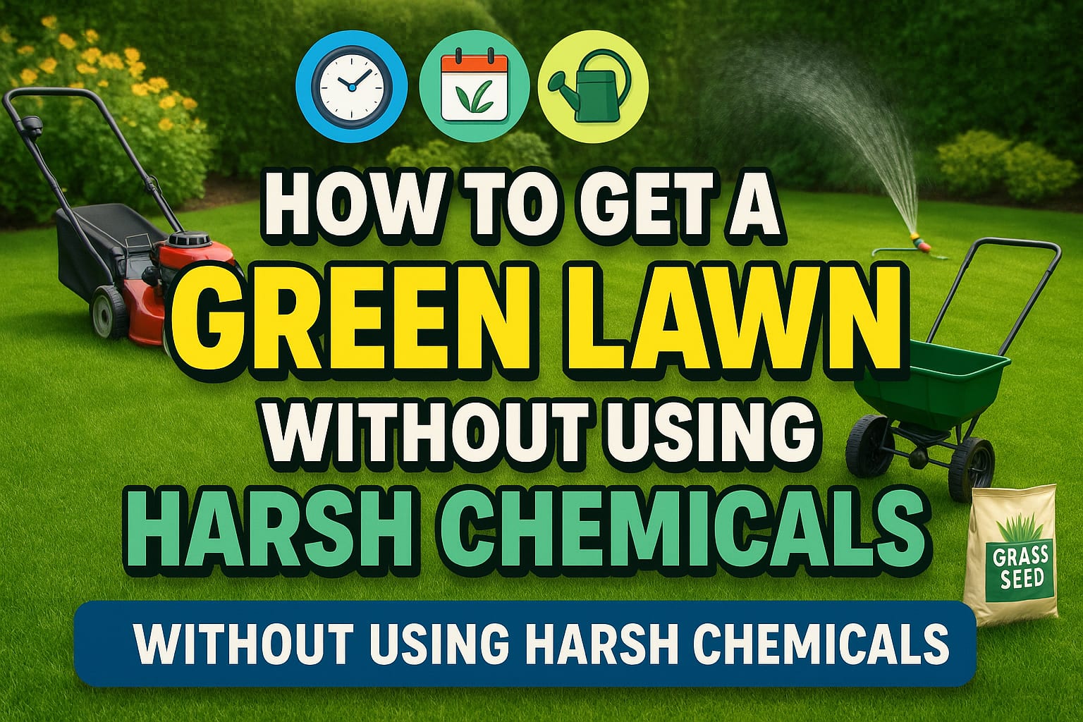 How to Get a Green Lawn Without Using Harsh Chemicals - lawn care blog header image