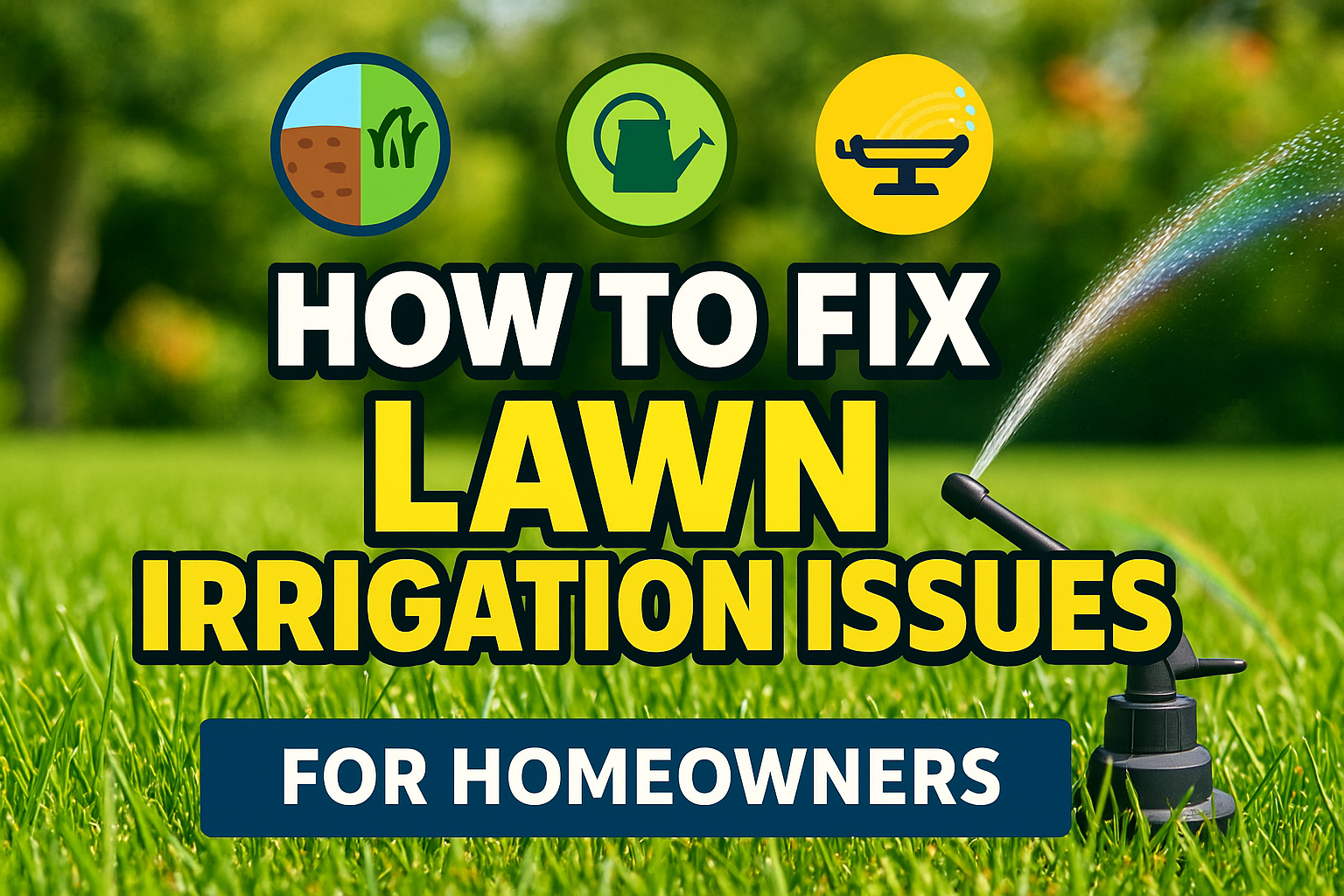 How To Fix Lawn Irrigation Issues - lawn care blog header image