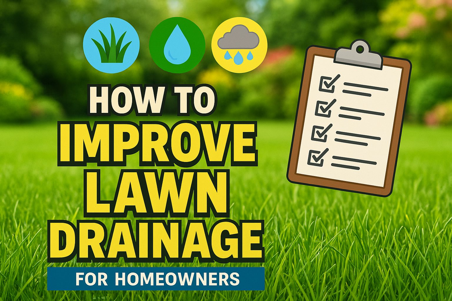 How To Improve Lawn Drainage - lawn care blog header image