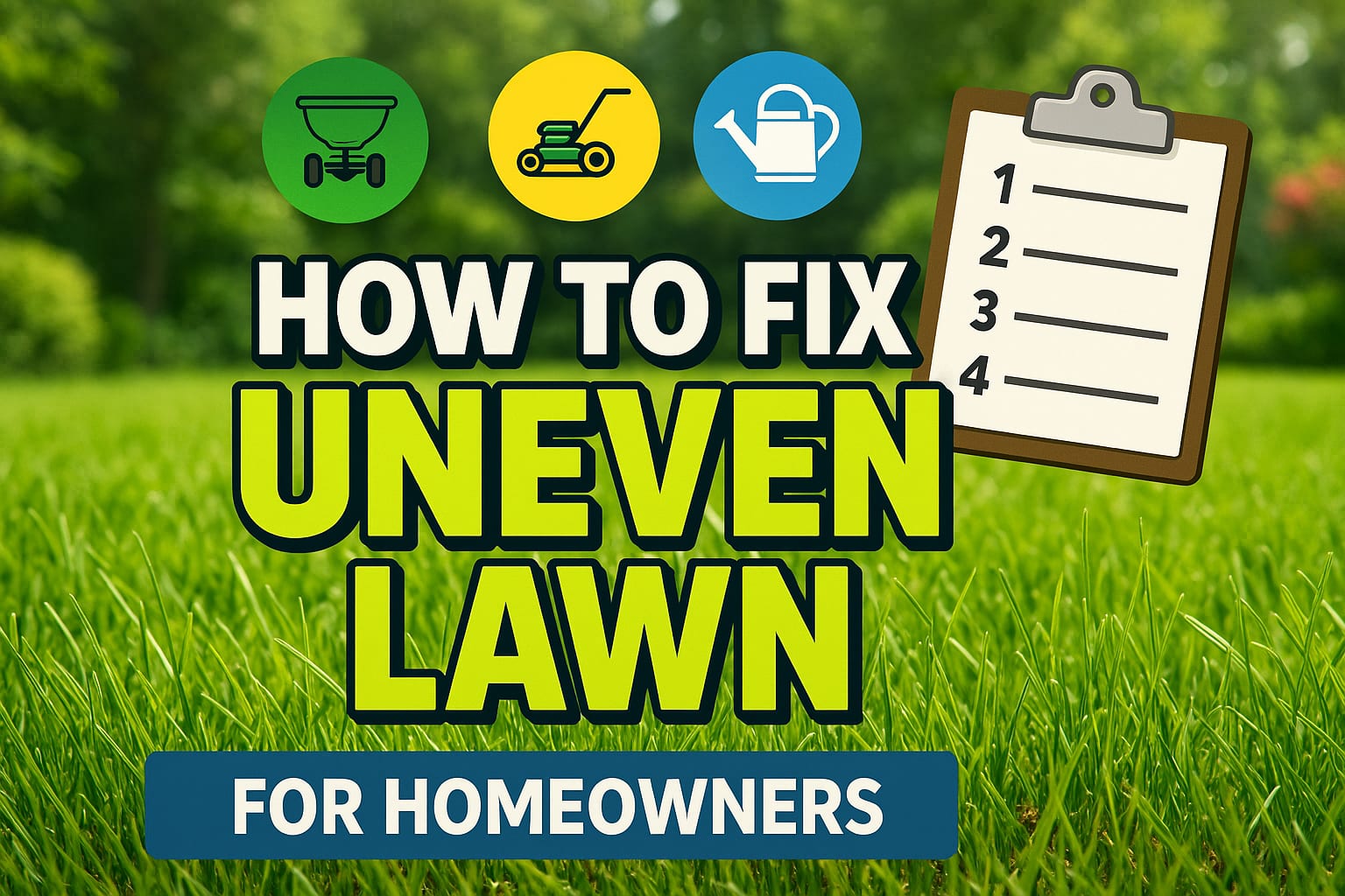 How To Fix Uneven Lawn - lawn care blog header image