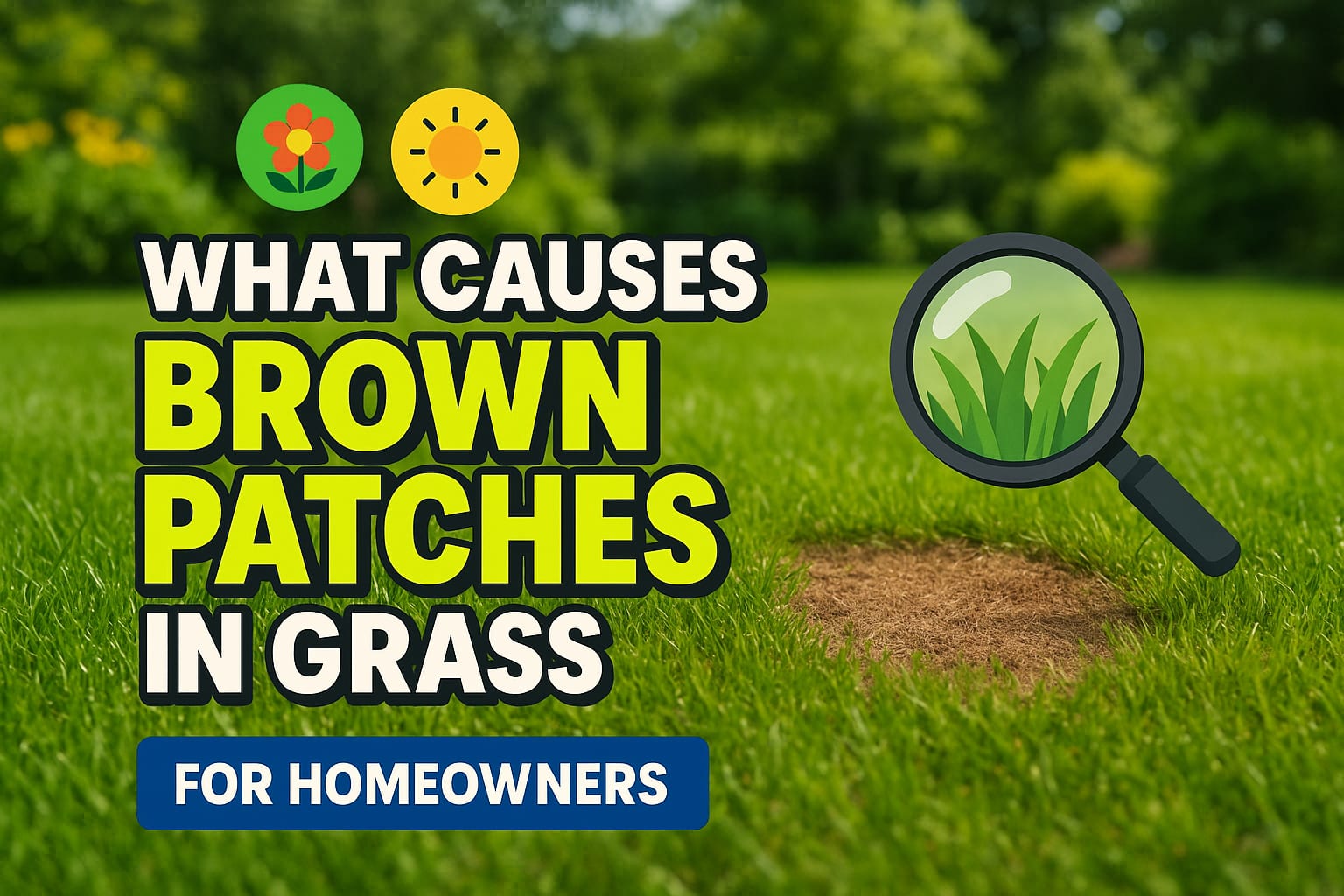 What Causes Brown Patches In Grass - lawn care blog header image