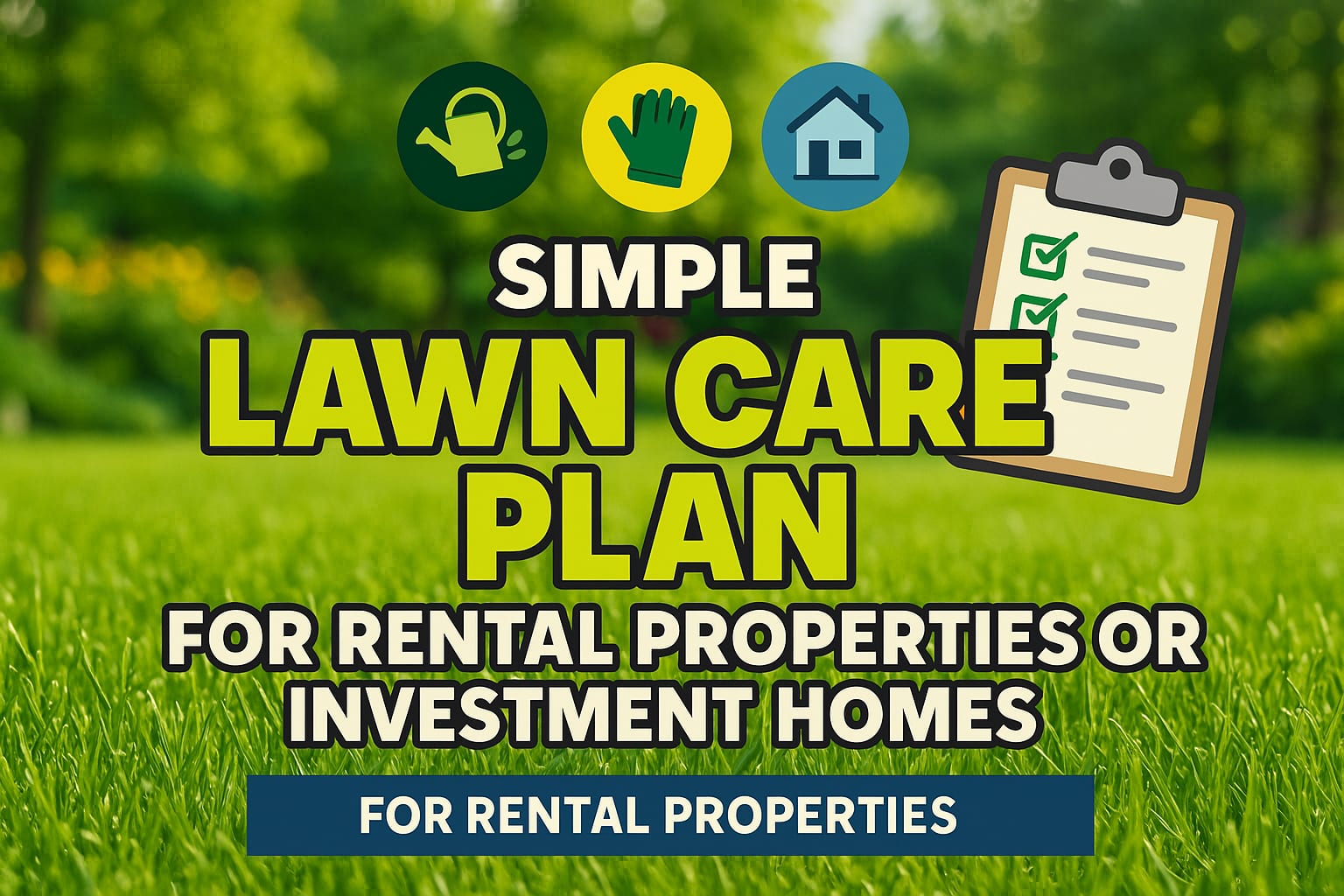Simple Lawn Care Plan for Rental Properties or Investment Homes - lawn care blog header image