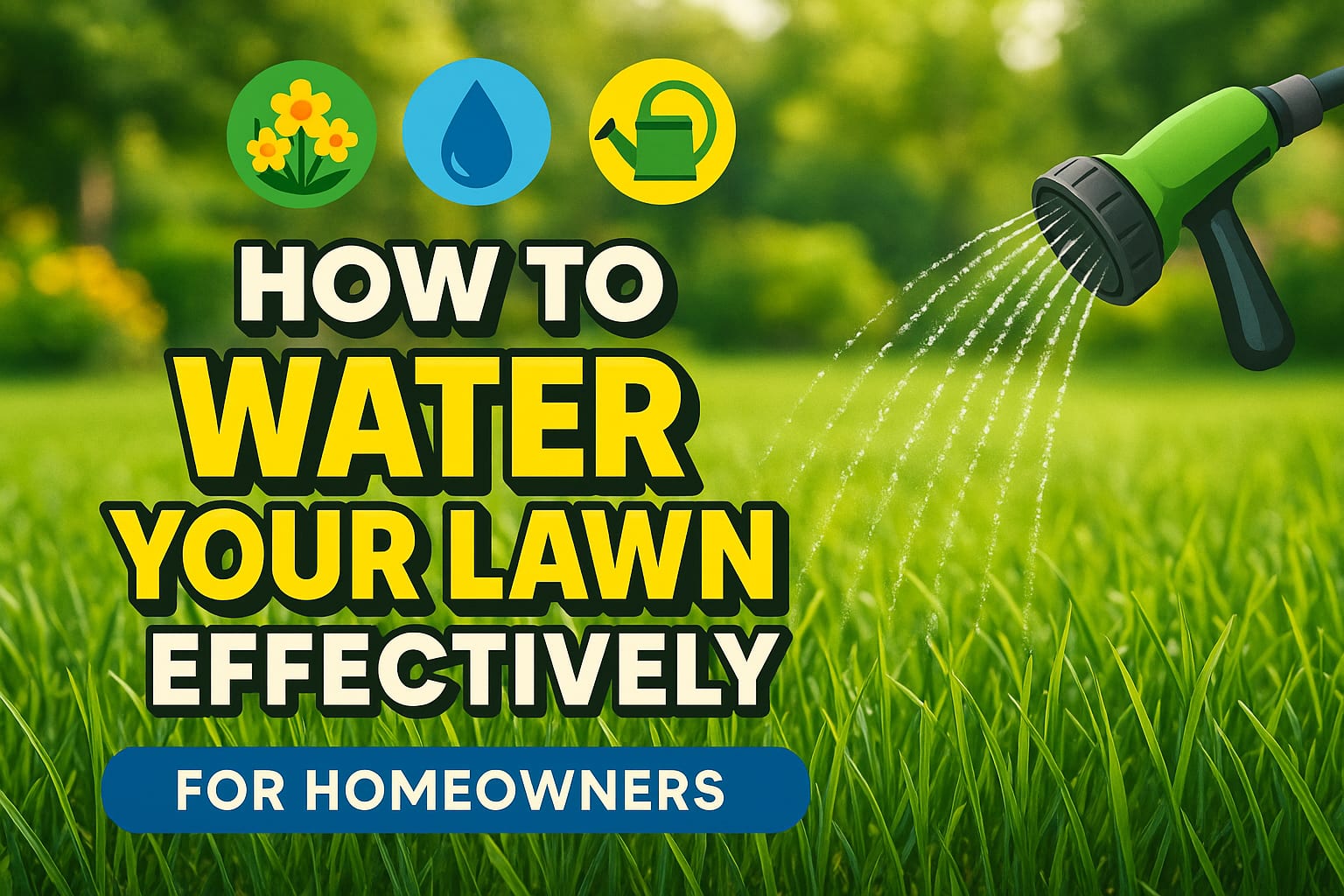 How To Water Your Lawn Effectively - lawn care blog header image