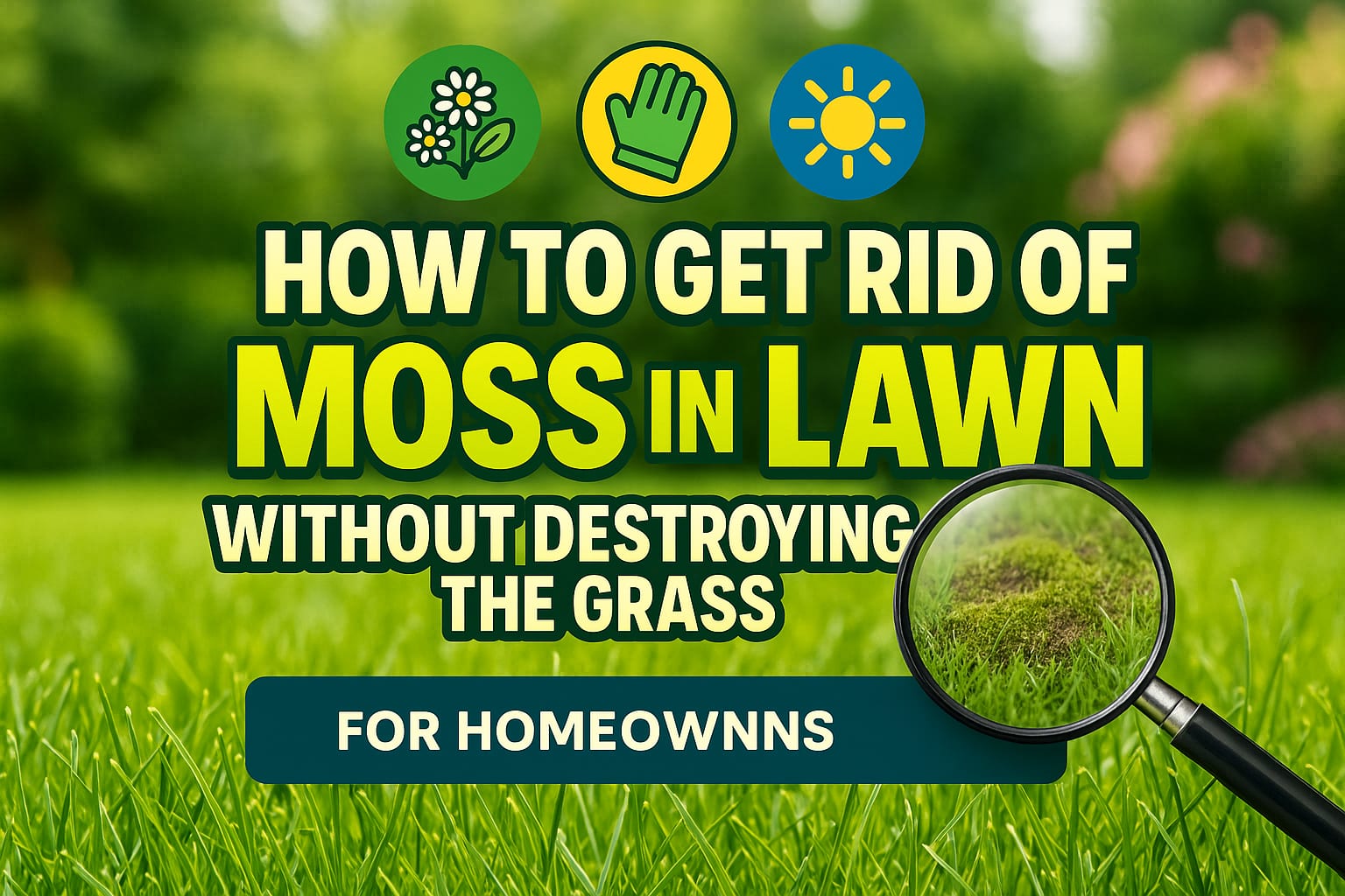 How to Get Rid of Moss in a Lawn Without Destroying the Grass - lawn care blog header image