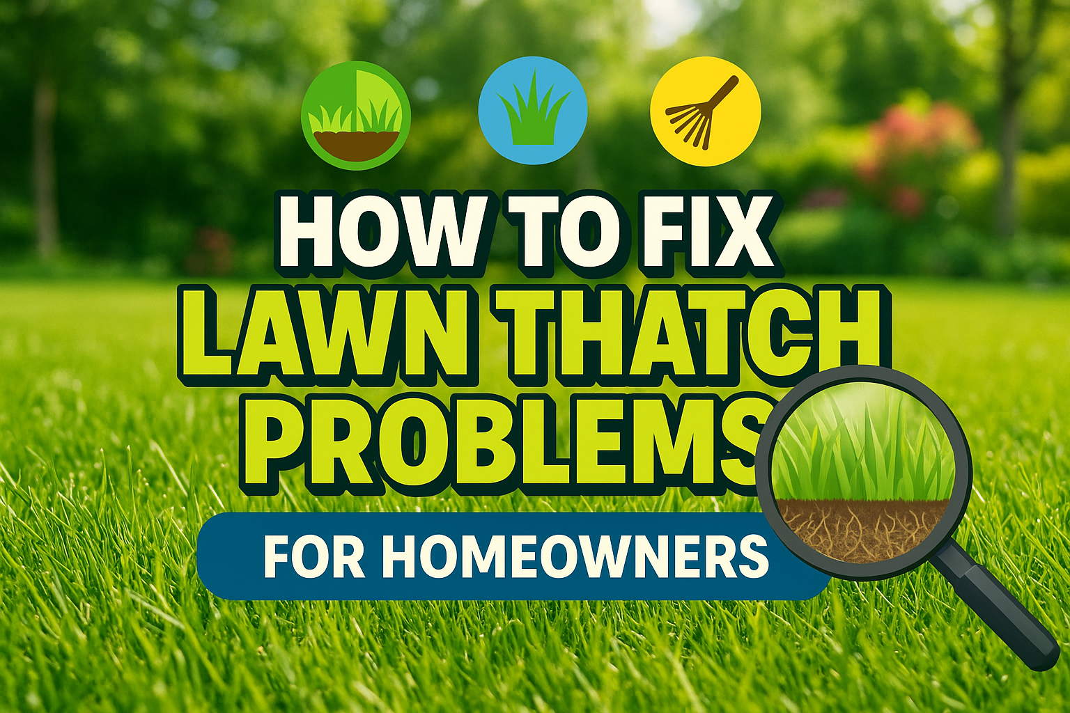How To Fix Lawn Thatch Problems - lawn care blog header image