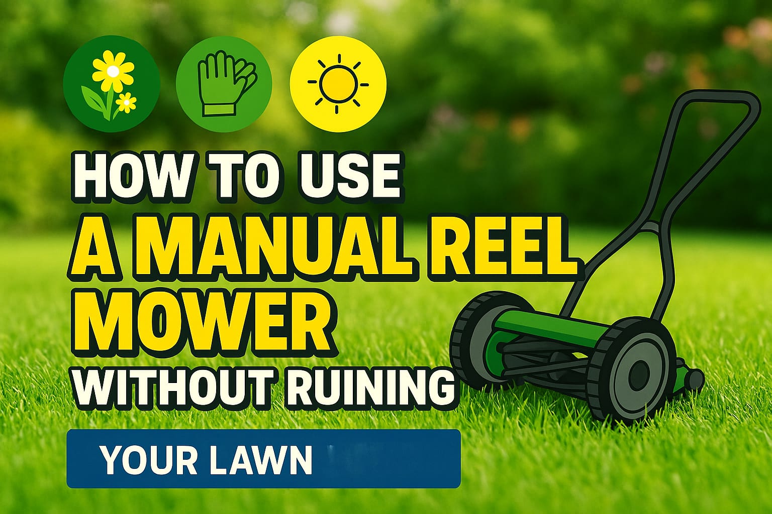 How to Use a Manual Reel Mower Without Ruining Your Lawn - lawn care blog header image